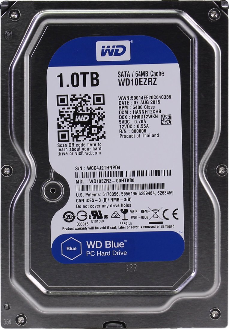 

Жесткий диск WD Blue 1TB (WD10EZRZ)