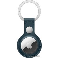 Брелок Apple кожаный для AirTag с кольцом для ключей (балтийский синий) MHJ23