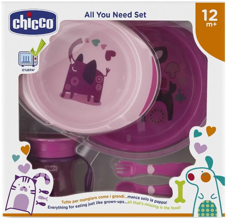 

Набор детской посуды Chicco Nursery 00016201100000 (розовый)