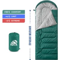 Спальный мешок RSP Outdoors Sleep 250 R (зелёный, молния справа)