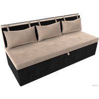 Диван Лига диванов Метро 105012 (велюр бежевый/черный)