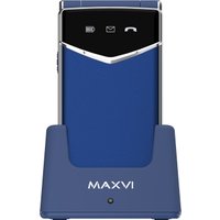 Кнопочный телефон Maxvi E11ds (синий/серебристый)