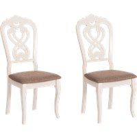 Стул TetChair Andromeda 47x55.5x107 (2шт, дерево гевея/Ivory White/ткань коричневая)