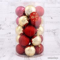 Елочная игрушка Зимнее волшебство Бинго d-6 см 25 шт (красный/золотой) 4962746