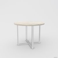 Кухонный стол Hype Mebel Раунд раздвижной 100x100 (белый/древесина белая)