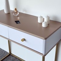 Туалетный столик без зеркала Shtabe Royal 5311 эко (макиато/золото/р.золото)