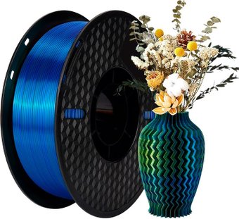 Kingroon PLA Tri Color Silk 1.75мм NSC021 (1кг, Yellow/Blue/Green)