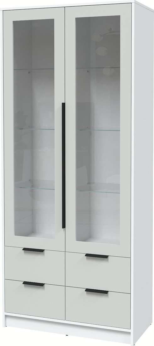 

Шкаф-витрина Интерлиния Концепт КТ-ШВ2 с подсветкой Глосс (белый платинум/грей)