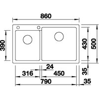 Кухонная мойка Blanco Pleon 9 527636 (левая, мягкий белый)