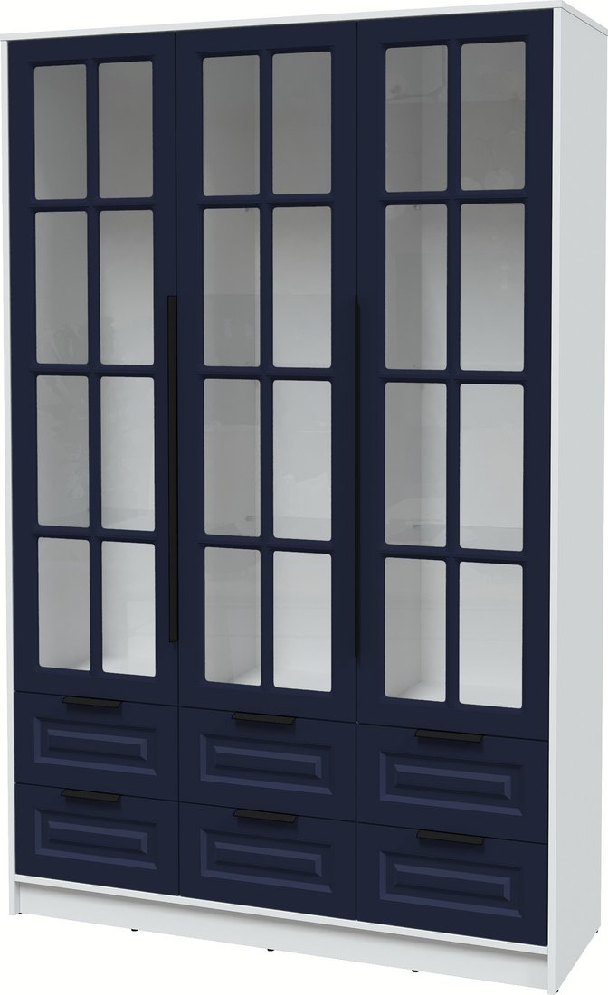 

Шкаф-витрина Интерлиния Концепт КТ-ШВ3 Деко (белый платинум/индиго)
