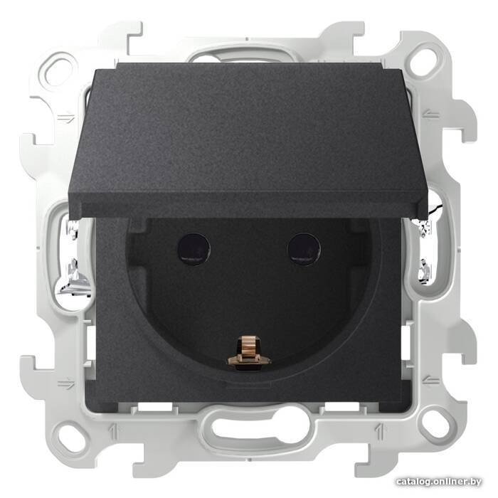 Розетка Simon 2420448-038 (графит)