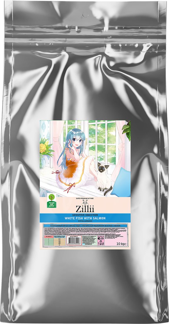 

Сухой корм для кошек Zillii Sensitive Digestion белая рыба 10 кг