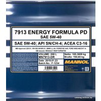 Моторное масло Mannol Energy Formula PD 5W-40 208л
