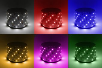 Светодиодная лента ЭРА LS5050 -14,4-60-12-RGB+W-IP20-1 year-5m RGB+холодный белый Б0059911