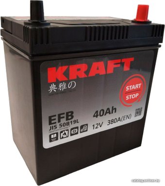 Автомобильный аккумулятор KRAFT EFB Asia 40 JR+