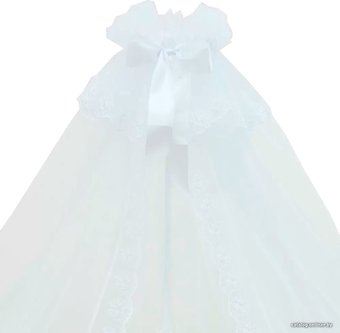 Балдахин на кроватку Alis Микросетка с кружевом (4 м, белый)