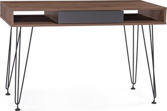 Офисный стол Woodville Хиргра 120х60х77 (дуб табачный/графит/черный)