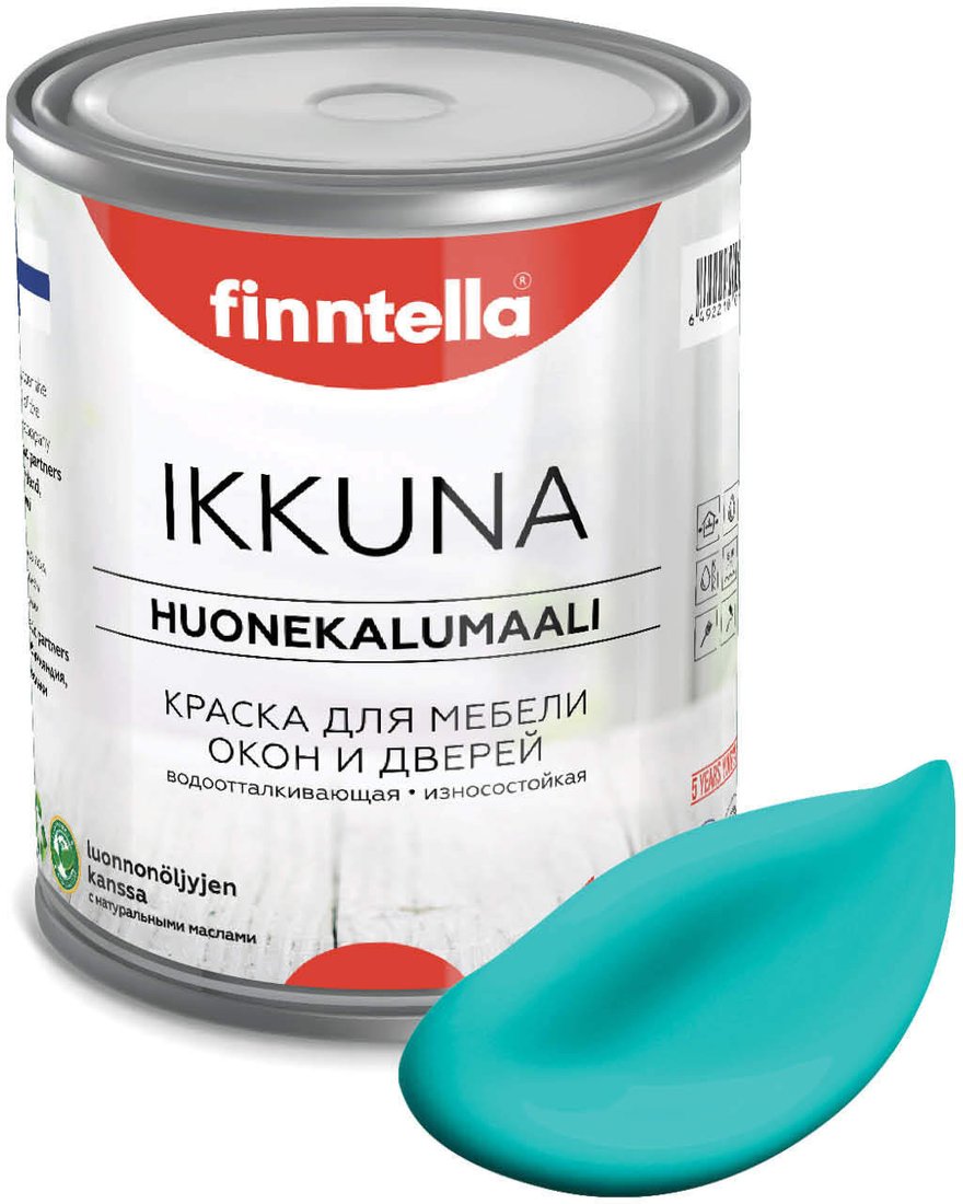 

Краска Finntella Ikkuna Akvamariini F-34-1-1-FL133 0.9 л (бирюзовый)