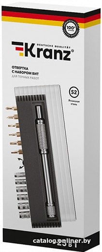 Набор отвертка с битами Kranz KR-12-4751 (25 предметов)