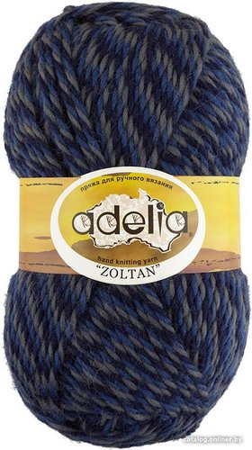 Пряжа для вязания Adelia Zoltan 100 г 115 м №164 (синий/серый)