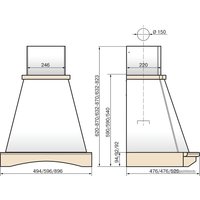 Кухонная вытяжка Elikor Ротонда 50П-650-П3Л (бежевый/дуб неокрашенный) (840506)