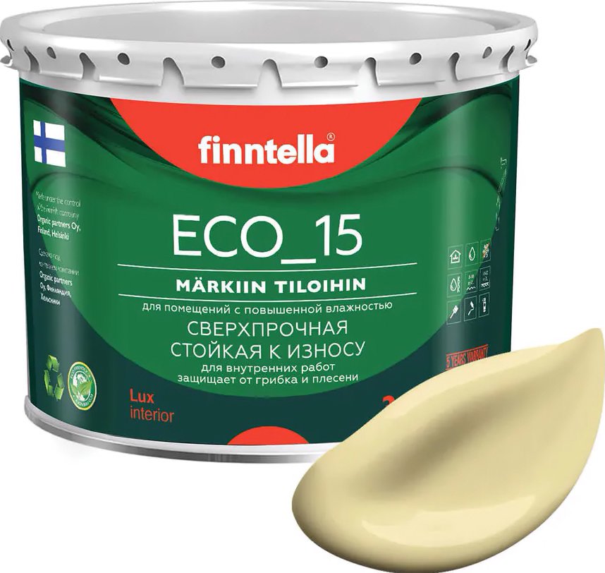 

Краска Finntella Eco 15 Hirssi F-10-1-3-FL118 2.7 л (пастельно-желтый)