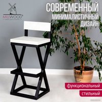 Стул Millwood Вена 2 Л полубарный (белый/металл черный)