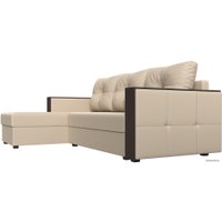 Угловой диван Лига диванов Валенсия Лайт левый (экокожа, бежевый)