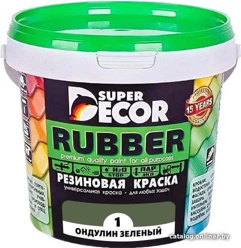 Краска Super Decor Rubber 1 кг (№01 ондулин зеленый)