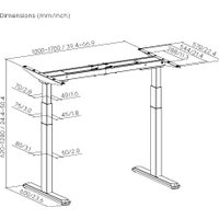 Стол с регулировкой высоты ErgoSmart Wooden Ergo Desk Prime 1300х750х27 мм (прямой край, дуб мореный/белый)