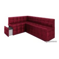 Угловой диван Мебель-АРС Атлантис левый 212x84x135 (бархат красный Star Velvet 3 Dark Red)