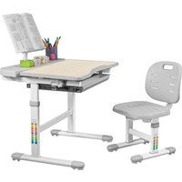 Ученический стол Anatomica Ara с подставкой для книг и выдвижным органайзером (клен/серый)