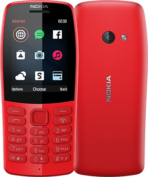 

Кнопочный телефон Nokia 210 (красный)