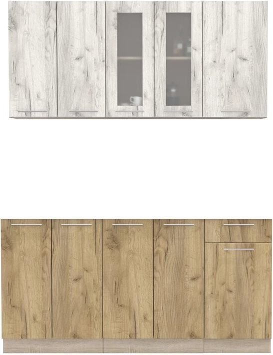 

Готовая кухня Интерлиния Мила 16-60 без столешницы (дуб белый/дуб золотой)