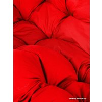 Подвесной диван M-Group Лежебока 11180206 (с коричневым ротангом/красная подушка)