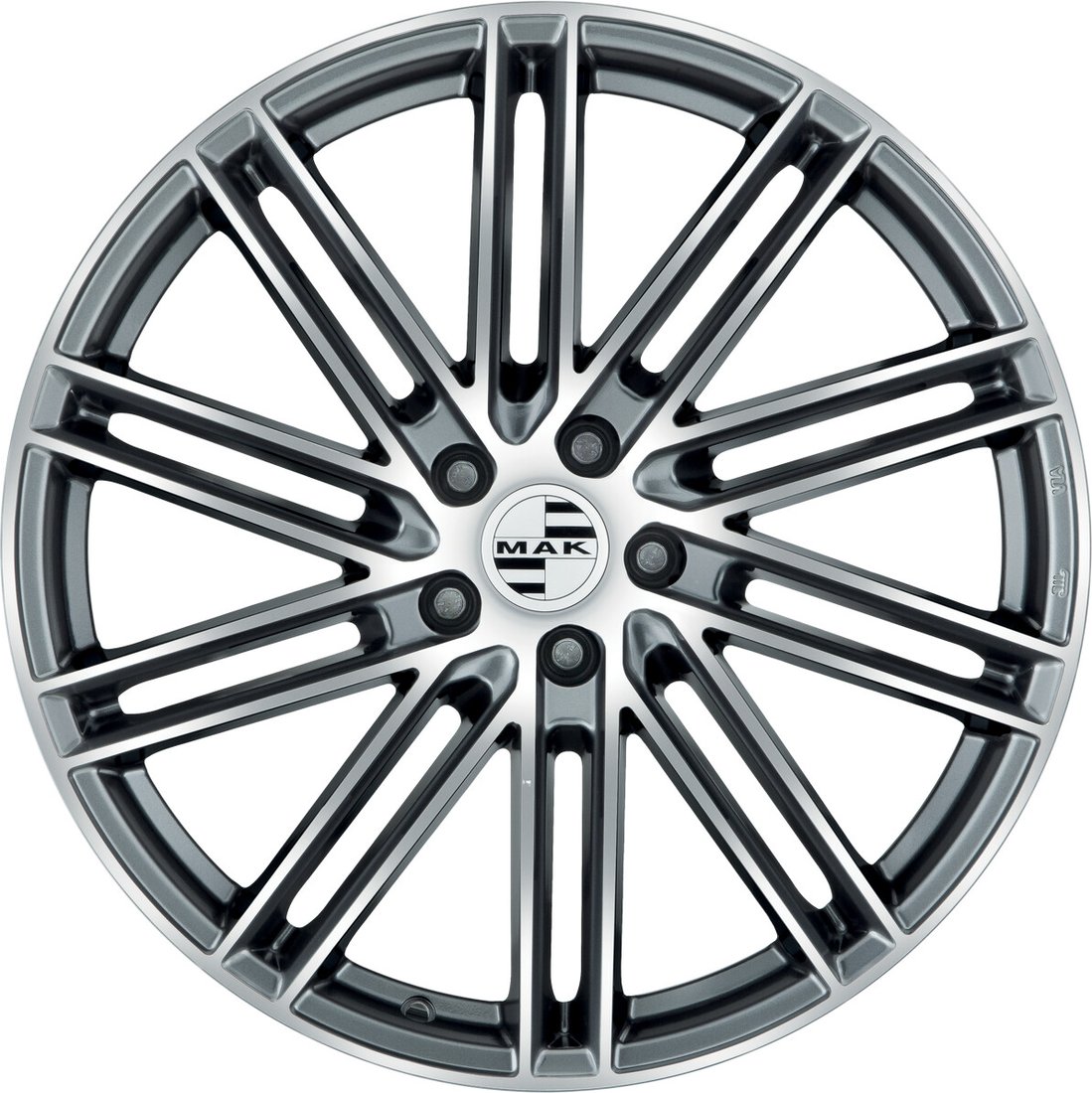 

Литые диски MAK Leipzig-D 22x11.5" 5x130мм DIA 71.6мм ET 69мм Gun Met-Mirror Face