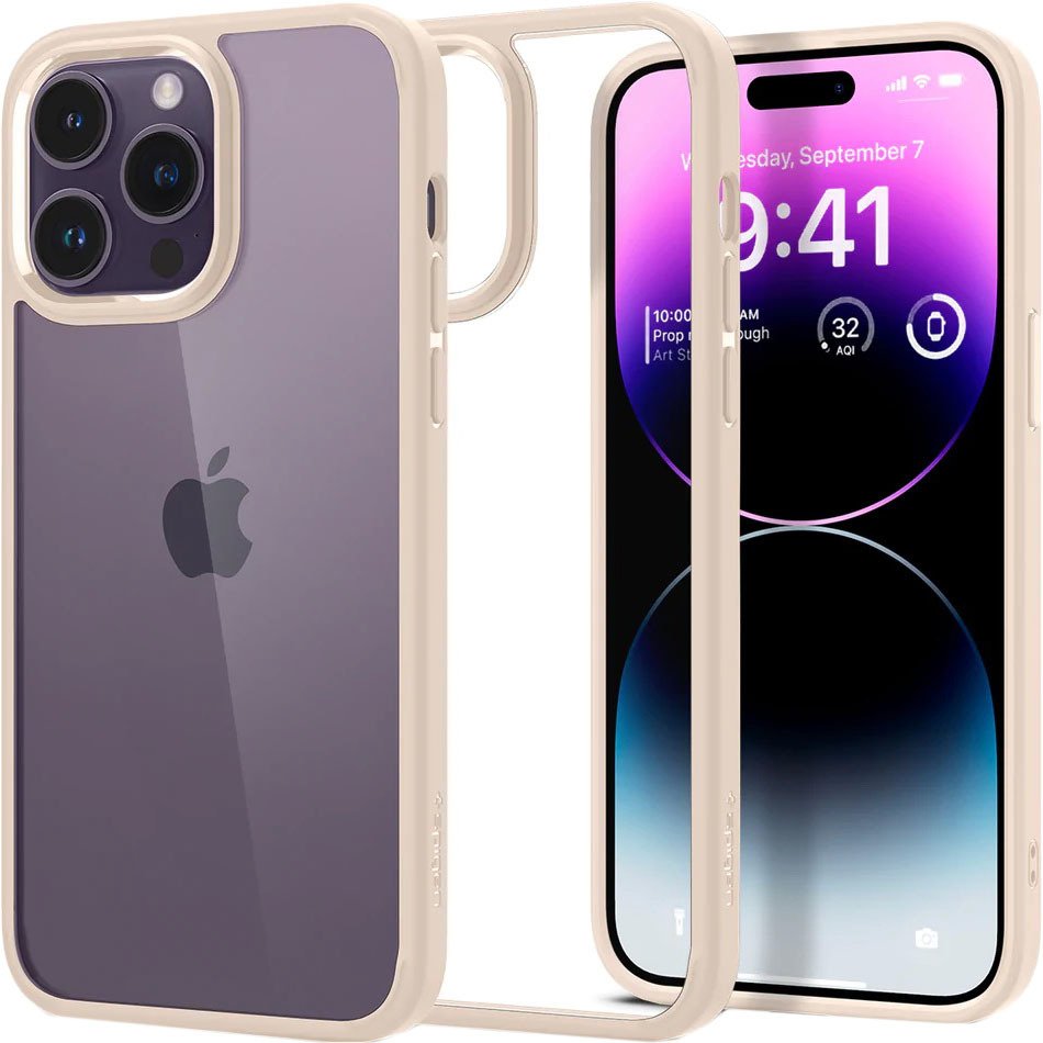 

Чехол для телефона Spigen Ultra Hybrid iPhone 14 Pro ACS04963 (sand beige)