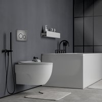 Унитаз подвесной Roxen Porto One Rimless 6 в 1 StounFix Dual Fresh 627320 (оружейная сталь/металл)