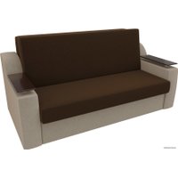 Диван Лига диванов Сенатор 160 106465 (микровельвет, коричневый/бежевый)