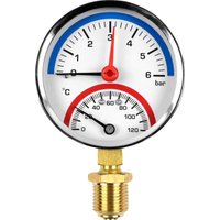 Труба Valfex Термоманометр сантехнический 80мм 1/2" 6 бар 120°С VF.TMN.80.012.06 в Могилеве