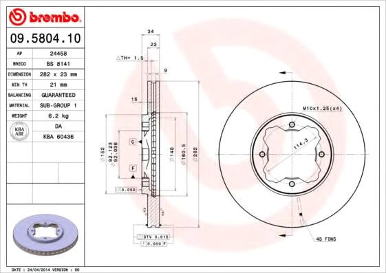 

Brembo 09580410