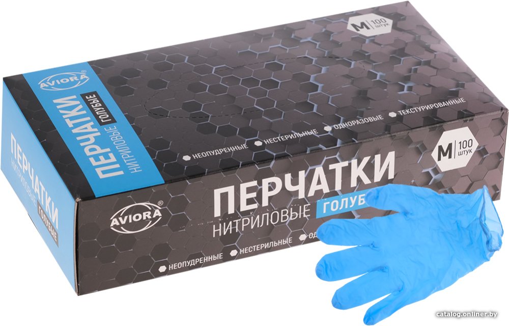 Нитриловые перчатки Aviora Нитриловые (M, 100 шт)