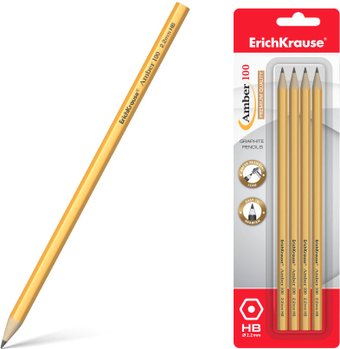 Набор простых карандашей Erich Krause Amber 100 HB 45475 (4 шт)