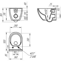 Унитаз подвесной Cersanit Brasko Slim 64824 + Aqua M 40 68177 с кнопкой Corner 64077 (кнопка белый)