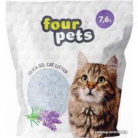 Наполнитель для туалета Four Pets силикагелевый с лавандой 7.6 л