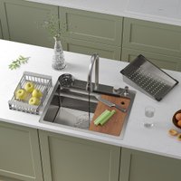 Кухонная мойка Roxen Stage Plus 560250-60 многофункциональная 8 в 1 (60*48/сатин)