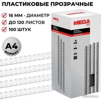 Пластиковая пружина для переплета ProMega Office A4 16 мм 100 шт 255098 (прозрачный)