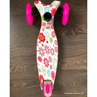 Трехколесный самокат Scooter Maxi 036Z (розовый/цветы)
