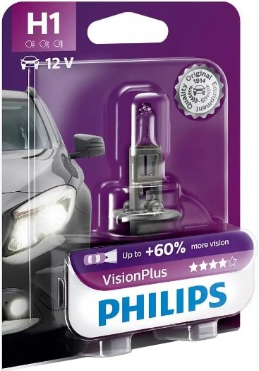 

Галогенная лампа Philips Н1 2258VPB1 VisionPlus 1шт