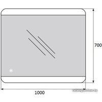  BelBagno Зеркало SPC-CEZ-1000-700-LED-TCH